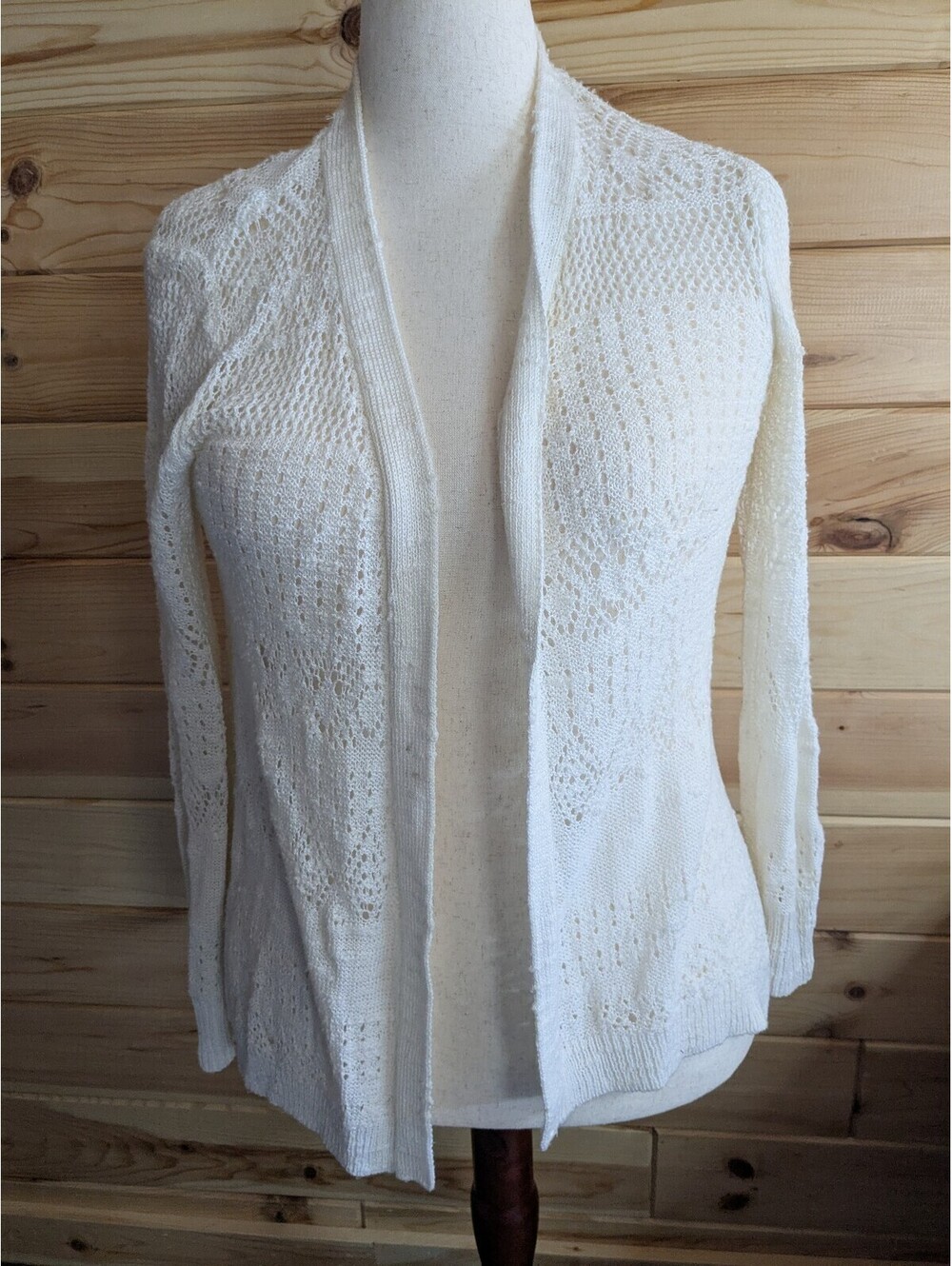 Candies Ladies Knit White Cardigan Coverup Small